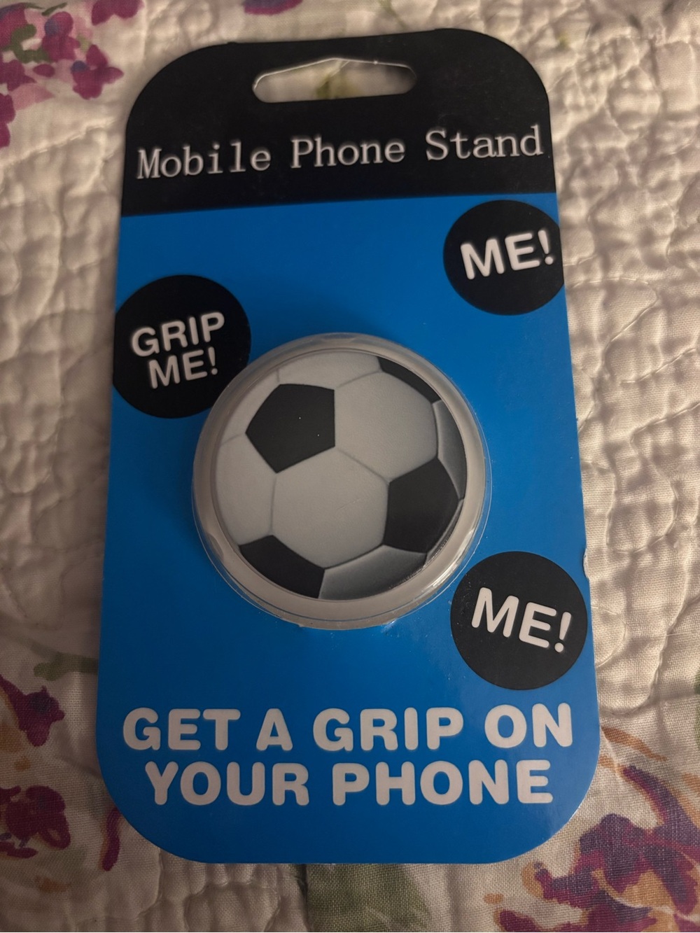 Unopened Soccer Ball Pop Socket - Black & White